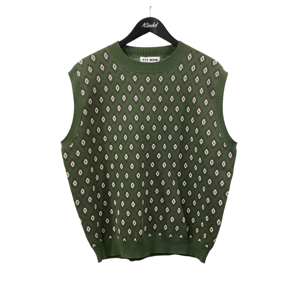 【中古】 TTT MSW Diamond Knit Polo Vest ニットベスト TTT-2023SS-KT11 グリーン サイズ：M 【価格見直し】
