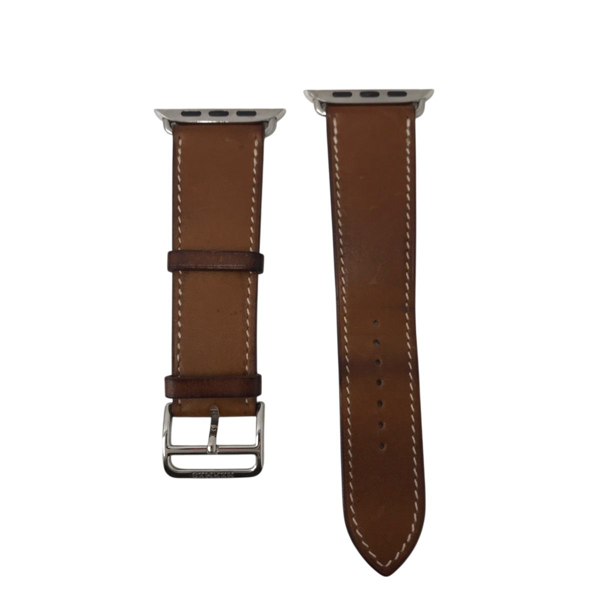 【中古】HERMES Apple Watch シンプルトゥールレザーストラップ 44mm D刻印 レザーベルト MX2R2FE/A ブラウン 【180126】(エルメス)|ブランド古着のカインドオル