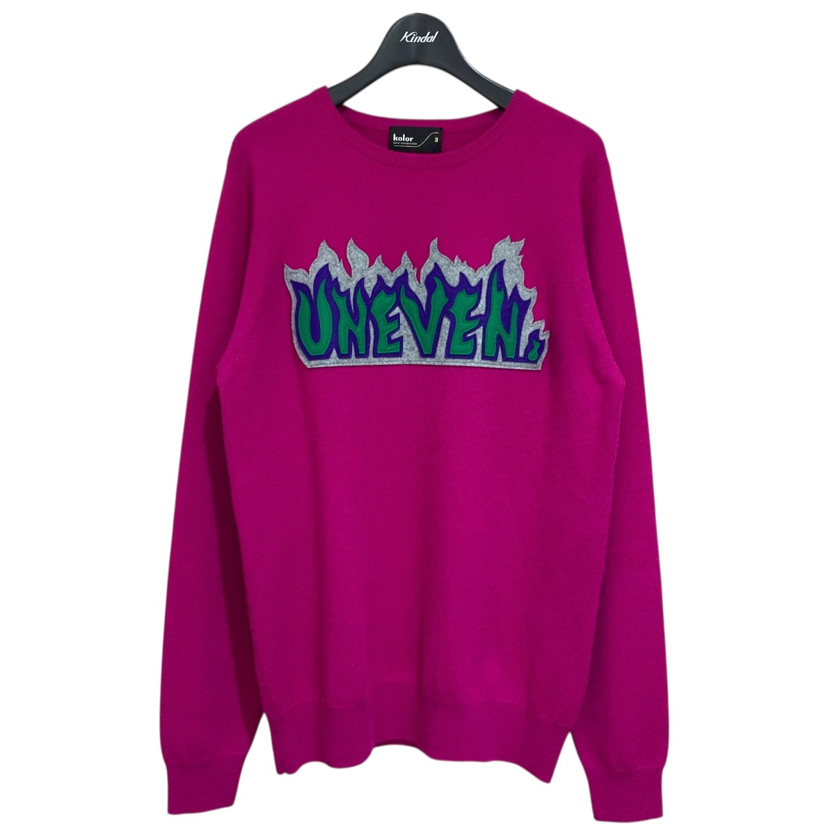 【中古】 KOLOR　 カシミヤクルーネックニット 18WCM-N04303 ピンク サイズ：3 【190126】（カラー）