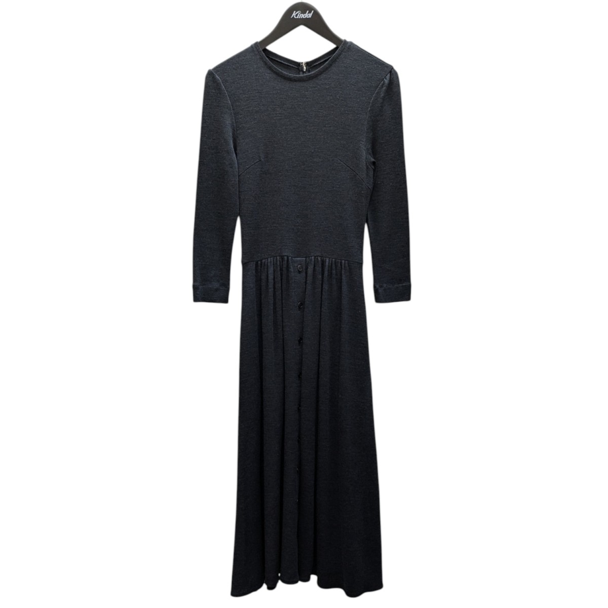 【中古】BORDERS AT BALCONY【WEEKEND MAXI DRESS 】 長袖エルボーパッチワンピース グレー サイズ:36【価格見直し】|ブランド古着のカインドオル
