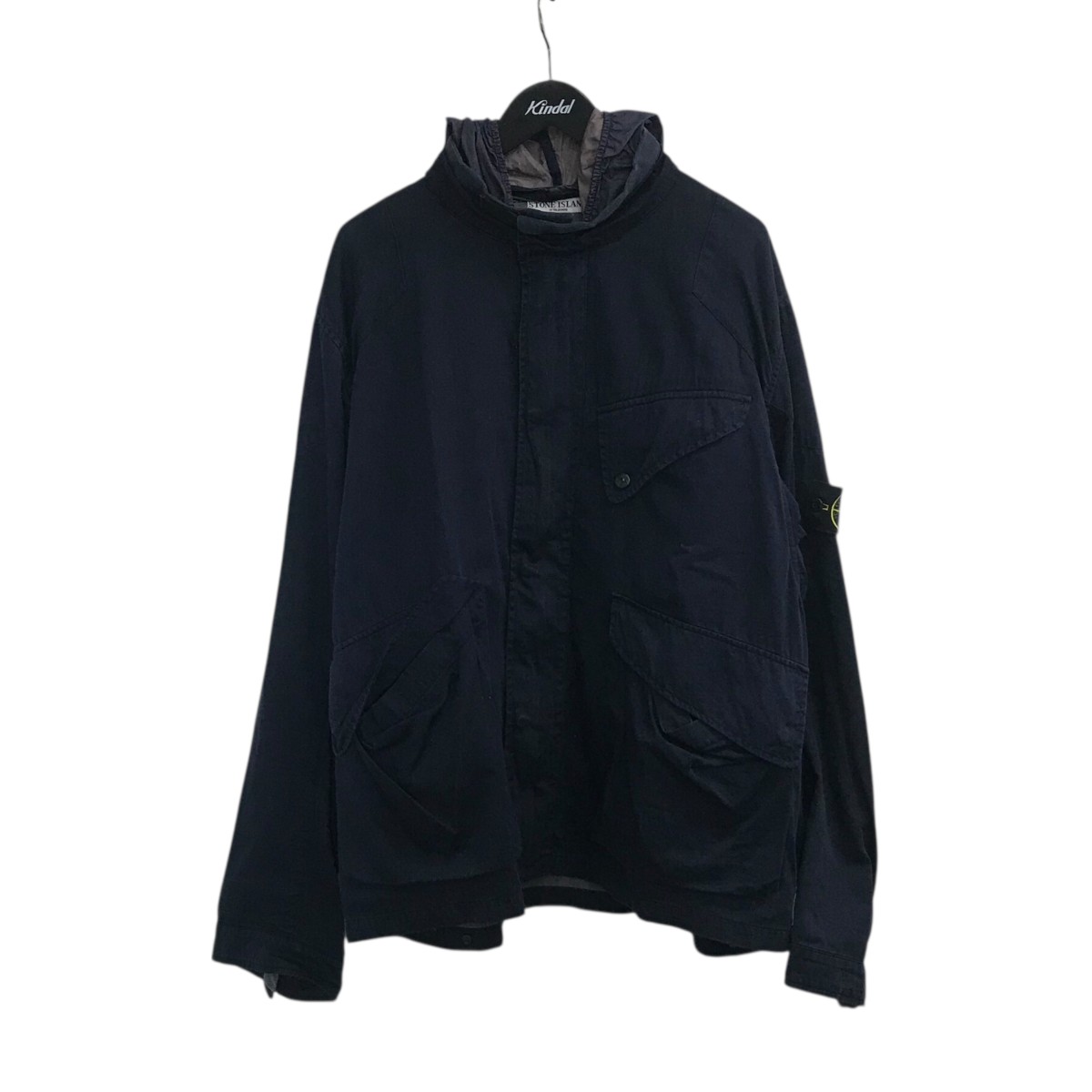 【中古】 STONE ISLAND 「RASO GOMMATO」 フーデッドジャケット 40154A25 ネイビー サイズ：XXL 【価格見直し】