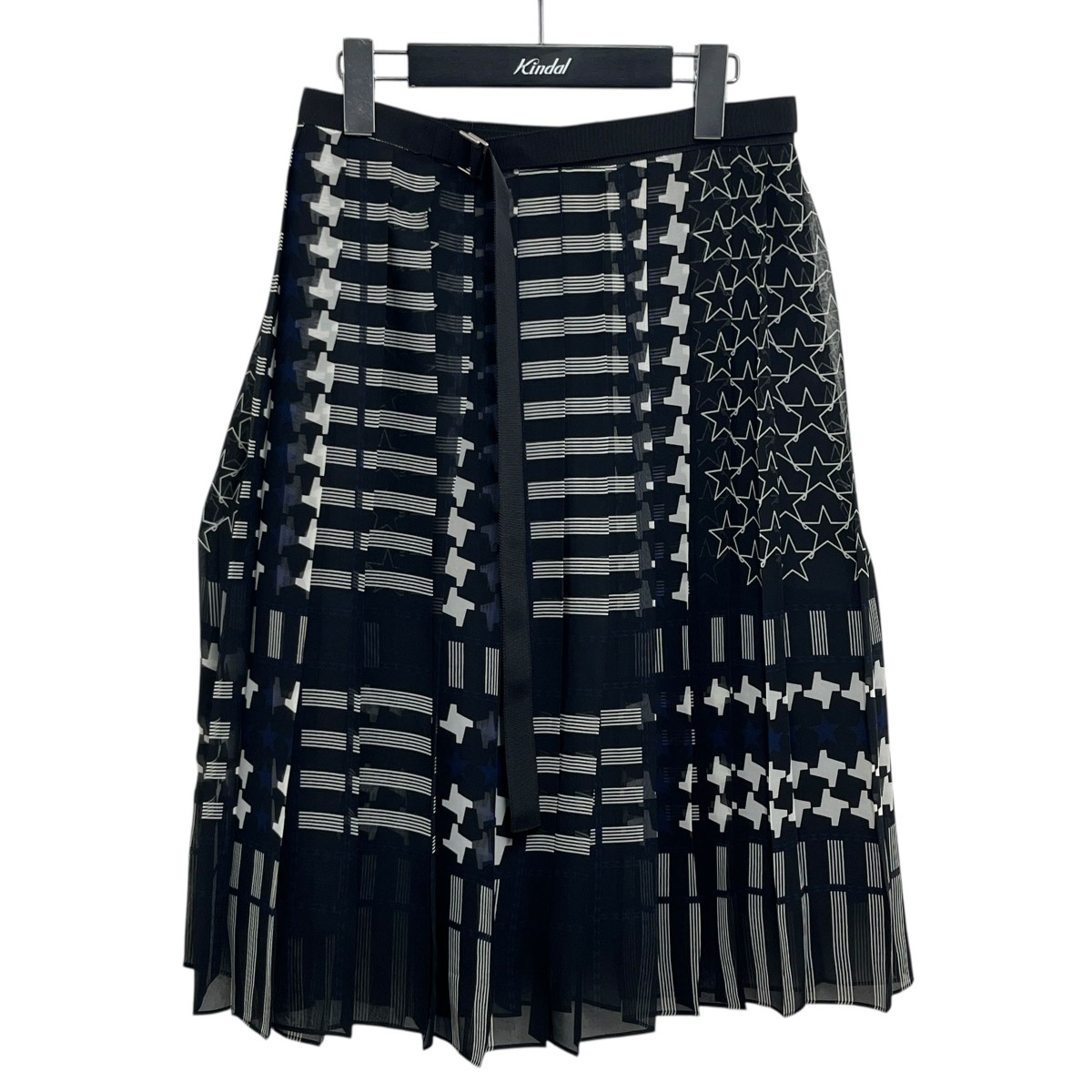 【中古】 sacai　 プリーツラップスカート 17-03132 ブラック サイズ：1 【200126】（サカイ）