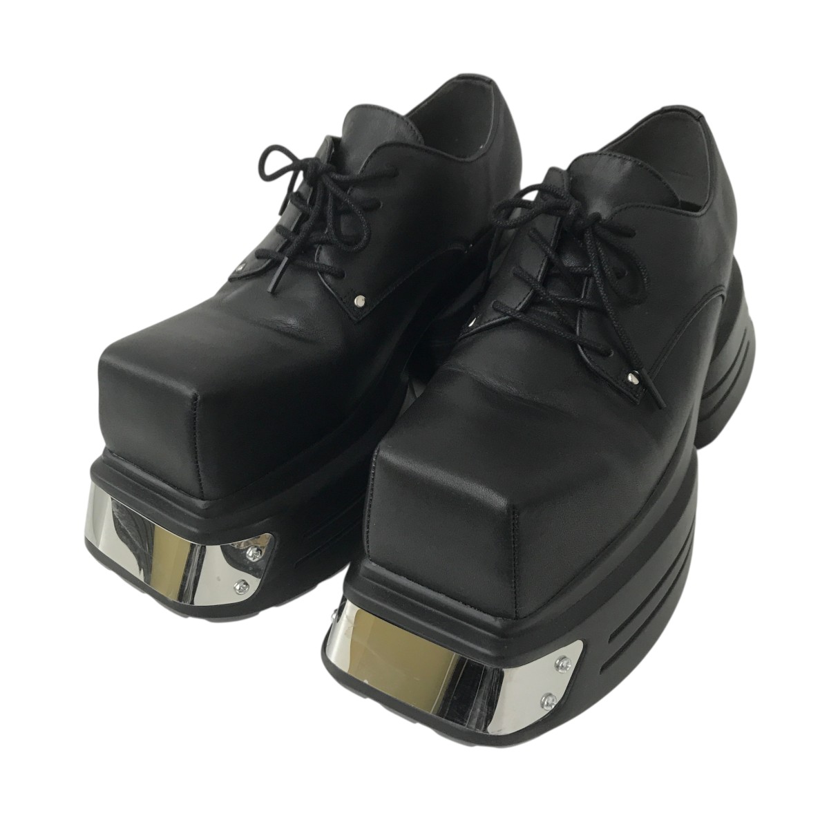 【中古】 GRANCY Metal Plate Leather Shoes 厚底シューズ ブラック 【価格見直し】