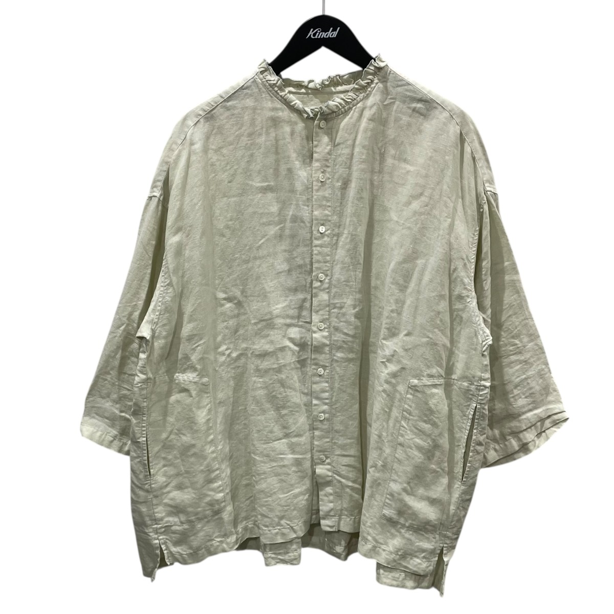 【中古】 nest Robe リネンサクラ染めブラウス 01221-1182 グリーン サイズ：フリーサイズ 【価格見直し】
