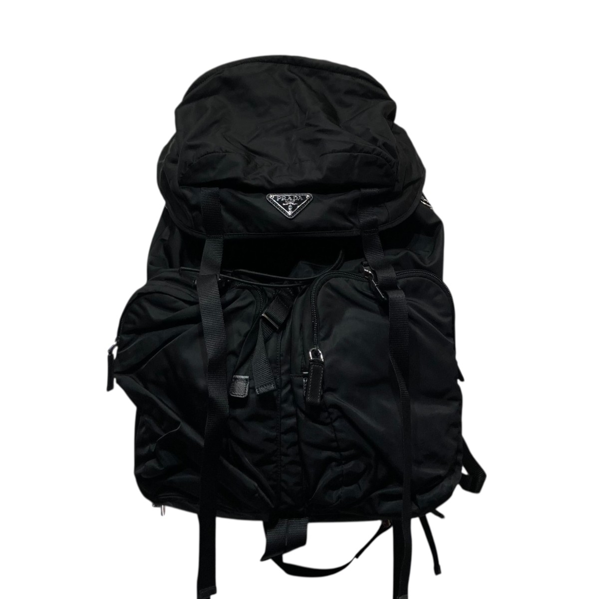 【中古】 PRADA　 Re-Nylon xサフィアーノレザーバックパック 2VZ019 ブラック 【210126】（プラダ）