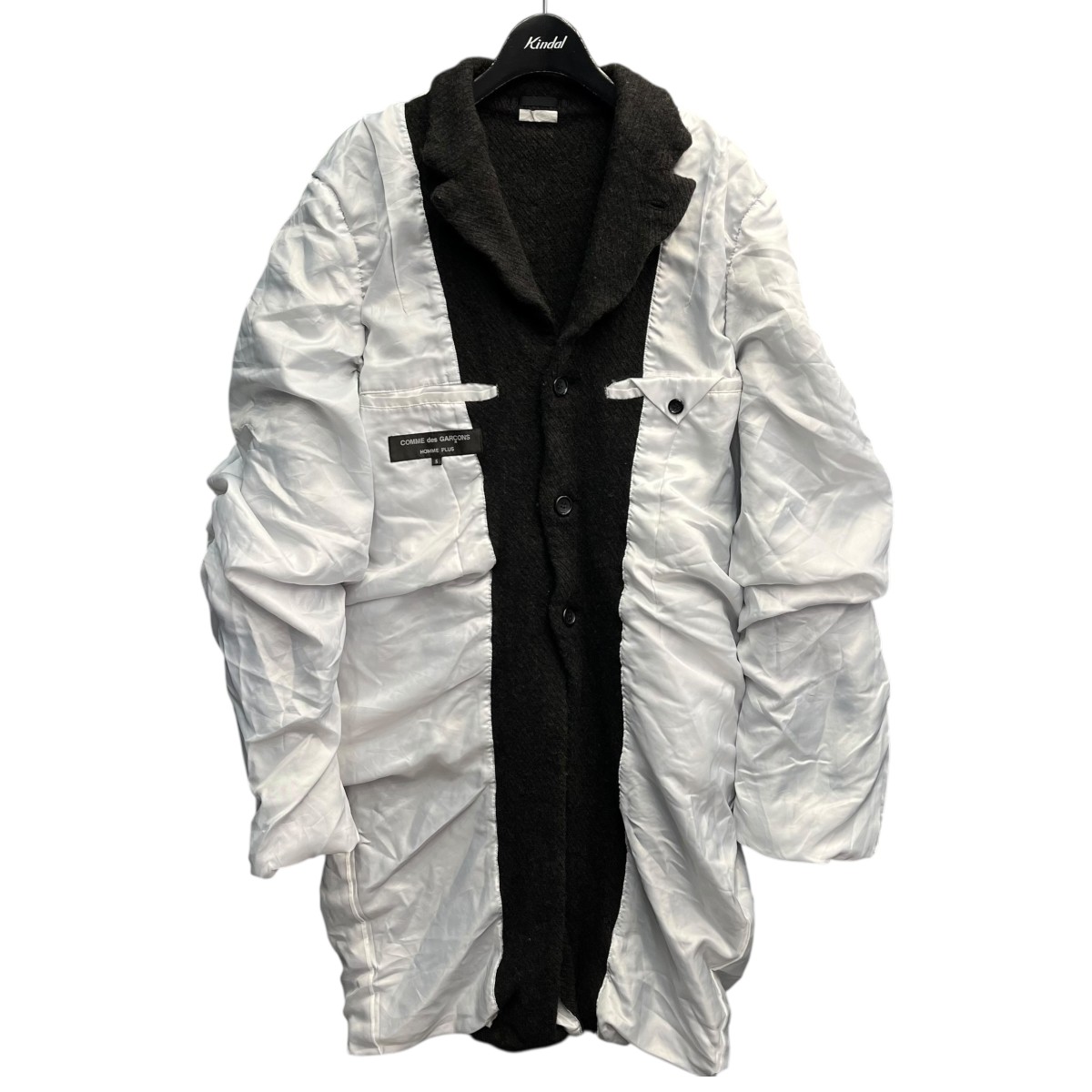 【中古】 COMME des GARCONS HOMME PLUS　 24AＷ 縮絨 テーラードジャケット PN-J033 ホワイト×ブラウン サイズ：S 【210126】（コムデギャルソンオムプリュス）