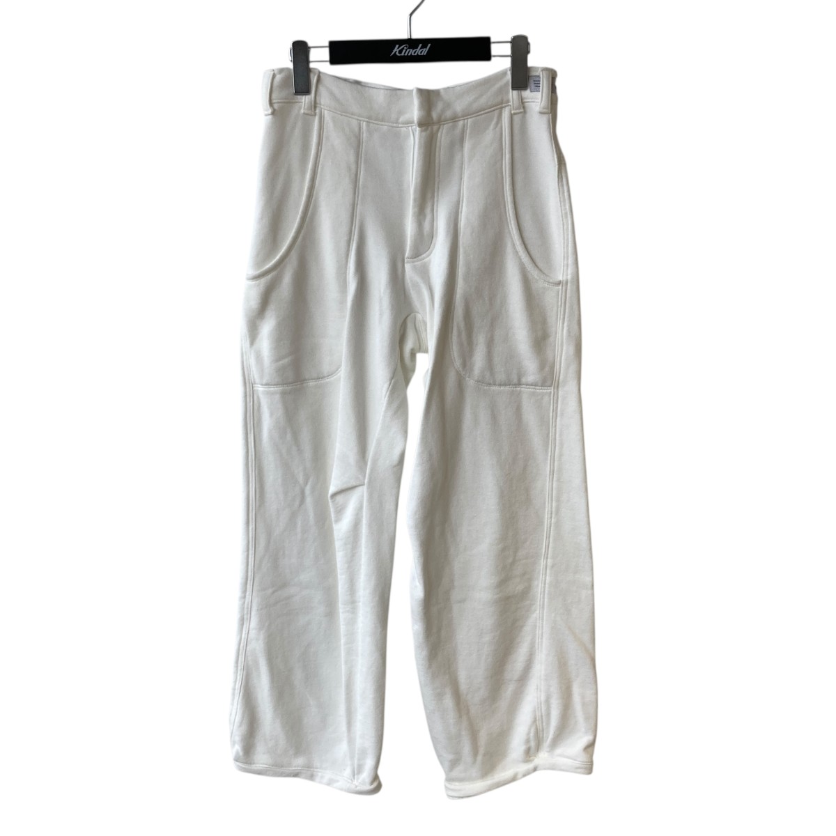 【中古】 whatYrrfeel　 Knee tuck sweat pants イージーパンツ ホワイト サイズ：FREE 【230126】（ワット ヤー フィール）