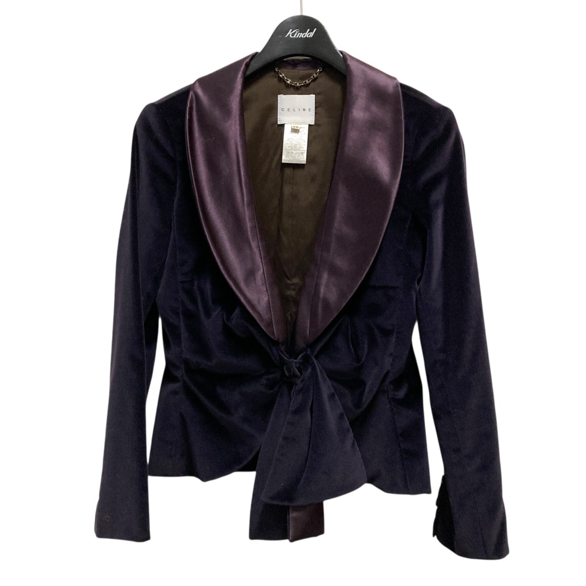 【中古】 CELINE　 ベロアジャケット 25647／1528 パープル サイズ：38 【230126】（セリーヌ）