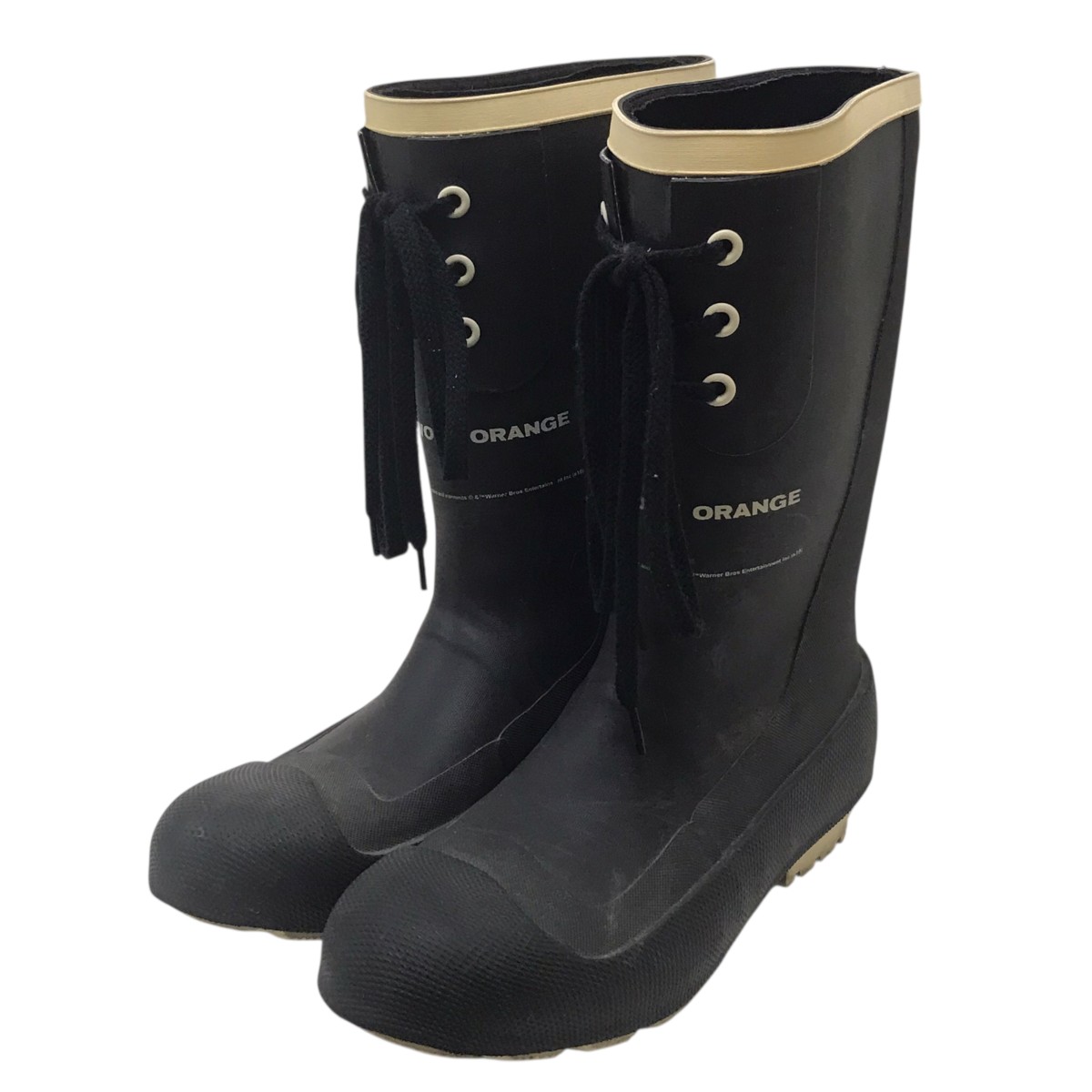 【中古】 UNDERCOVER 時計仕掛けのオレンジレインブーツ ブラック サイズ：7 【価格見直し】