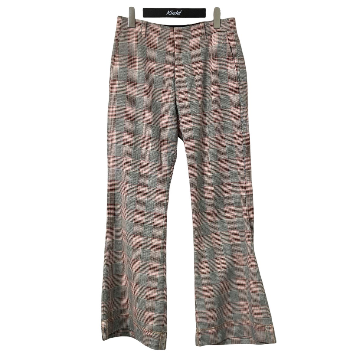 【中古】\u003cBR\u003eMASU\u003cBR\u003e23AW GLEN PLAID FLARE TROUSERS 広々としたズボン下 MFFW PT1623 白いこと×黒いこと 大きさ：46\u003cBR\u003e【必要経費思いかえす】