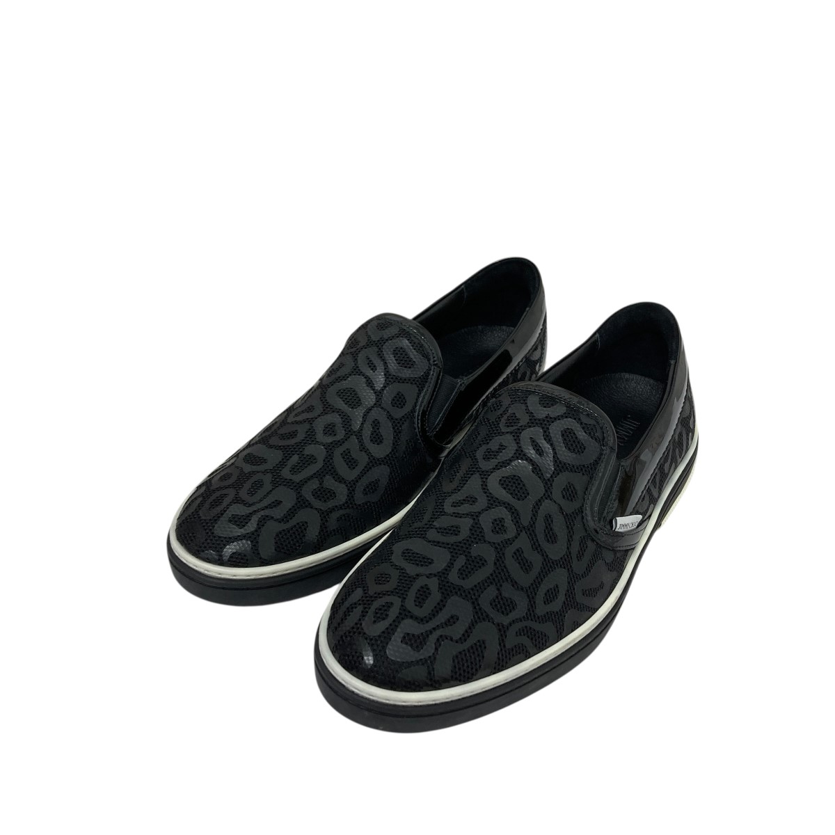 【中古】 JIMMY CHOO レオパードスリッポン 151GROVE ブラック サイズ：43 【価格見直し】