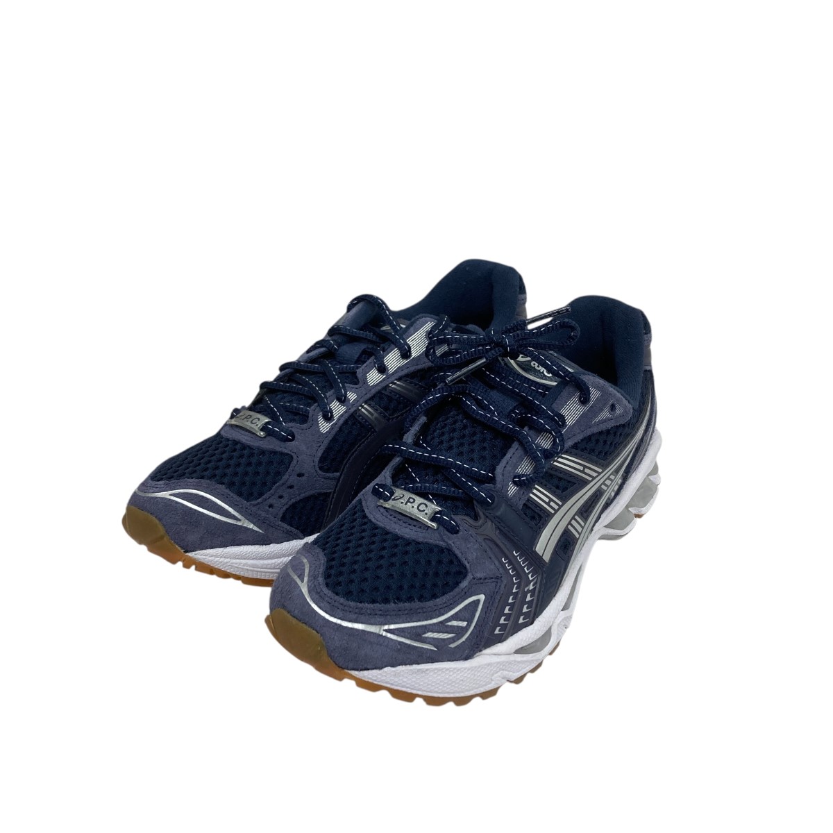【中古】<br>asics×A．P．C．<br>GEL-KAYANO 14 MID NIGHT／INDIGO FOG ローカットスニーカー ネイビー サイズ：24cm<br>【価格見直し】