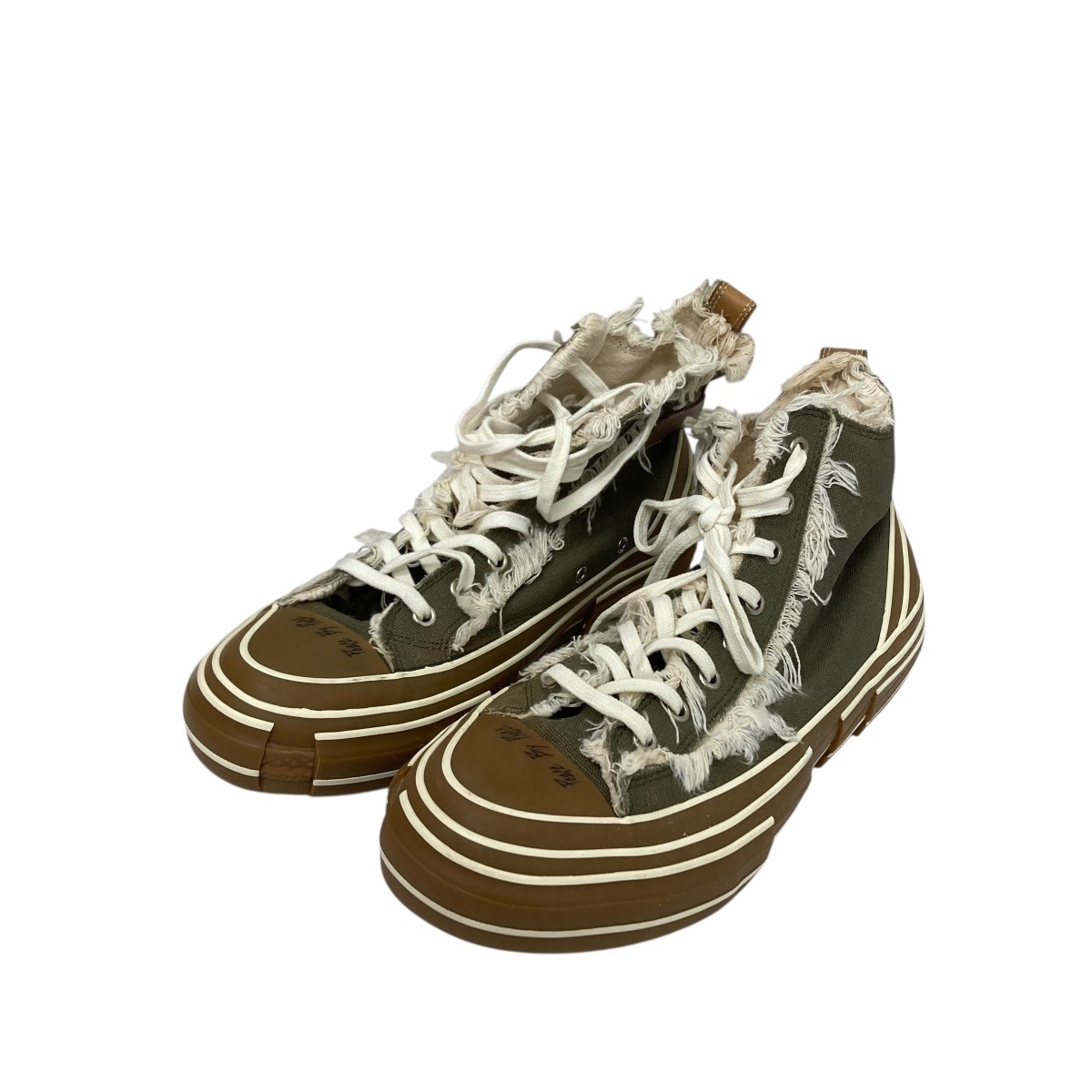 【中古】 XVESSEL 再構築スニーカー オリーブ×ブラウン サイズ：28cm 【価格見直し】