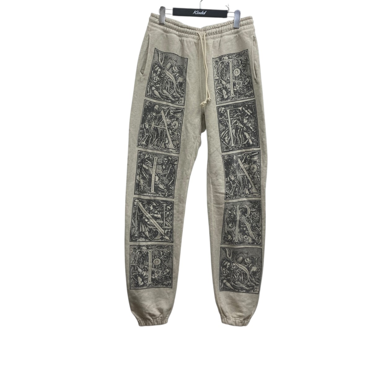 【中古】 SAINT MICHAEL×Denim Tears　 スウェットパンツ アイボリー サイズ：S 【230126】（セントマイケル×デニムティアーズ）