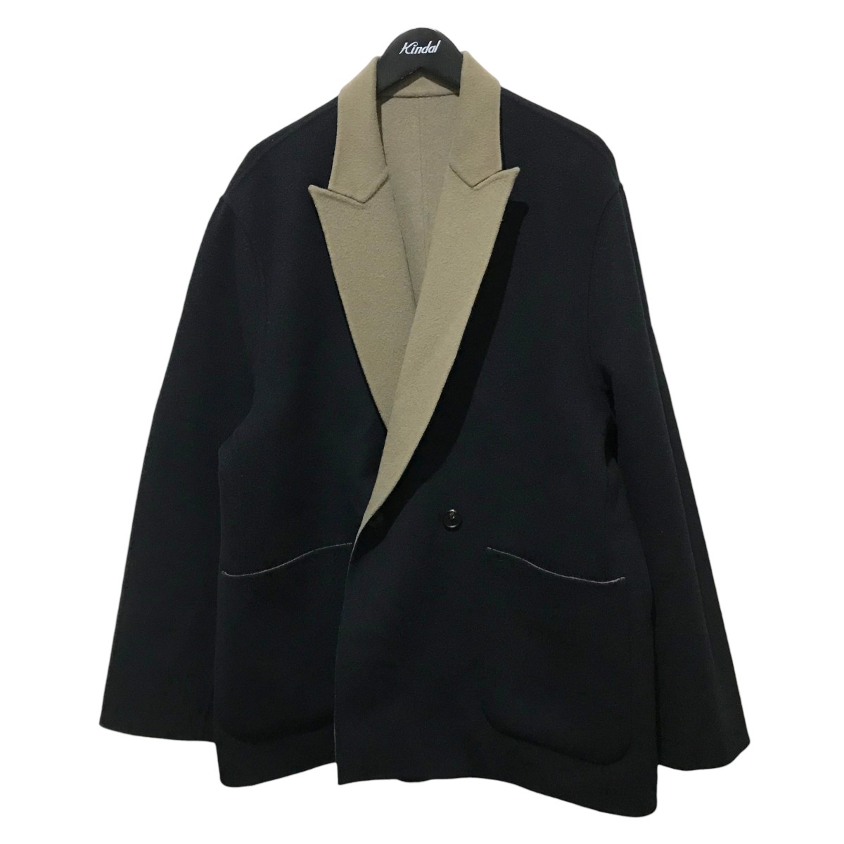 【中古】 ssstein　 【REVERSIBLE PEAK LAPEL JACKET】 リバーシブルジャケット st，913 ネイビー×グレーカーキ サイズ：M 【230126】（シュタイン）
