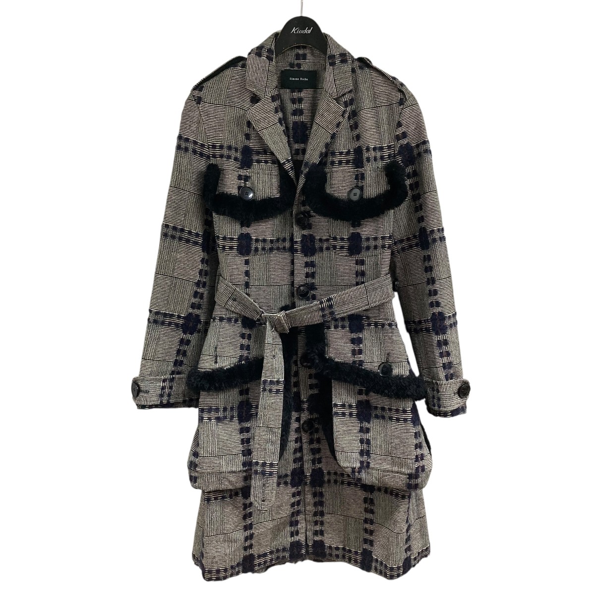 【中古】Simone Rocha　ウールシルクコート グレー サイズ：UK8 【040426】（シモーネ ロシャ）｜ブランド古着のカインドオル
