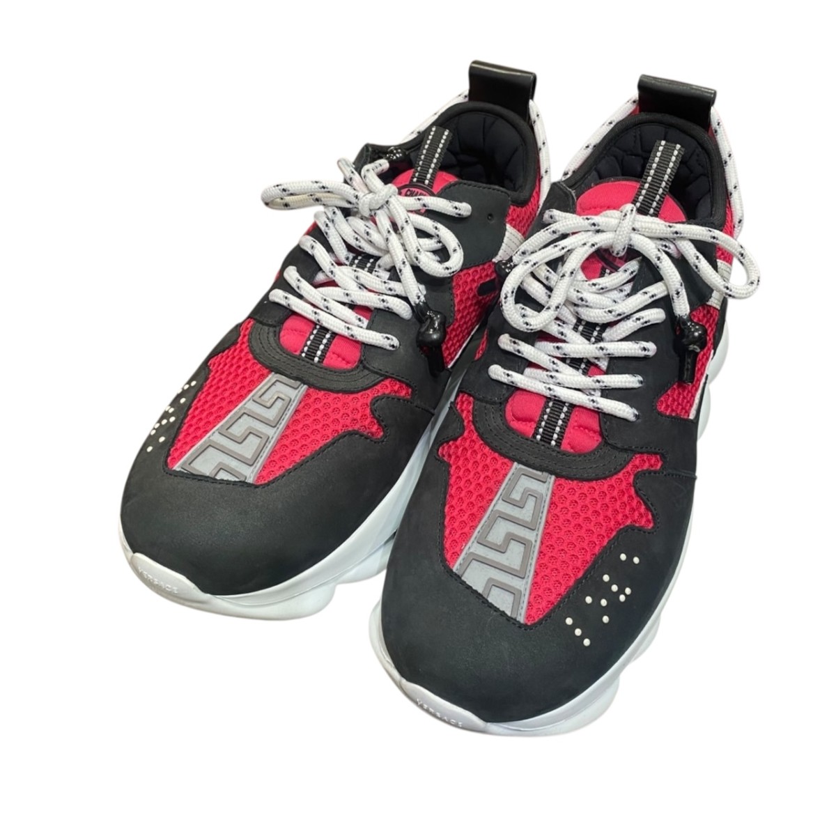 【中古】 VERSACE ヌバックナイロンスニーカー ブラック×ピンク サイズ：42 【価格見直し】