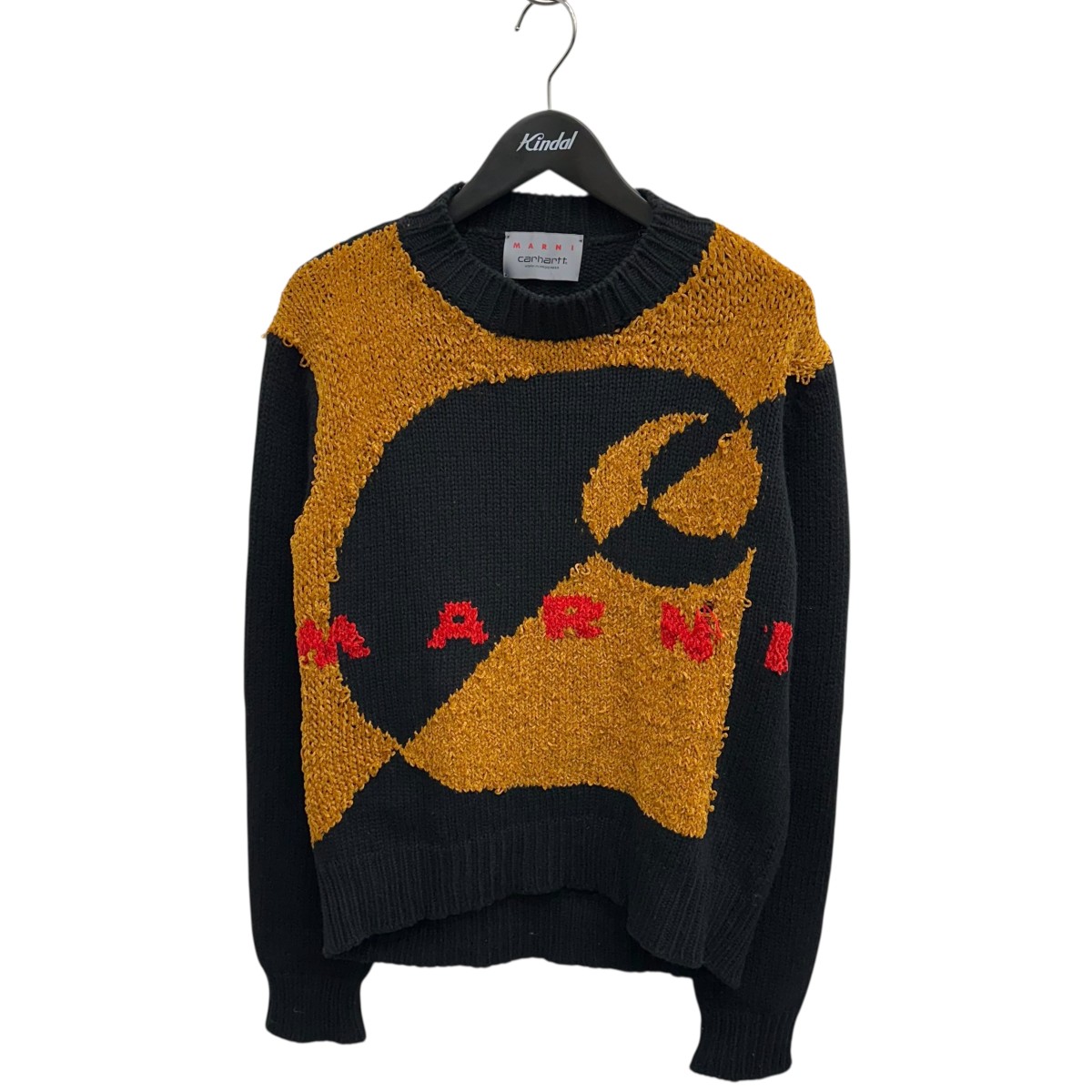 【中古】MARNI&times;Carhartt　厚手ニット GCMG0253Q1 ブラック&times;オレンジ サイズ：38 【080526】（マルニ&times;カーハート）｜ブランド古着のカインドオル 20,275円