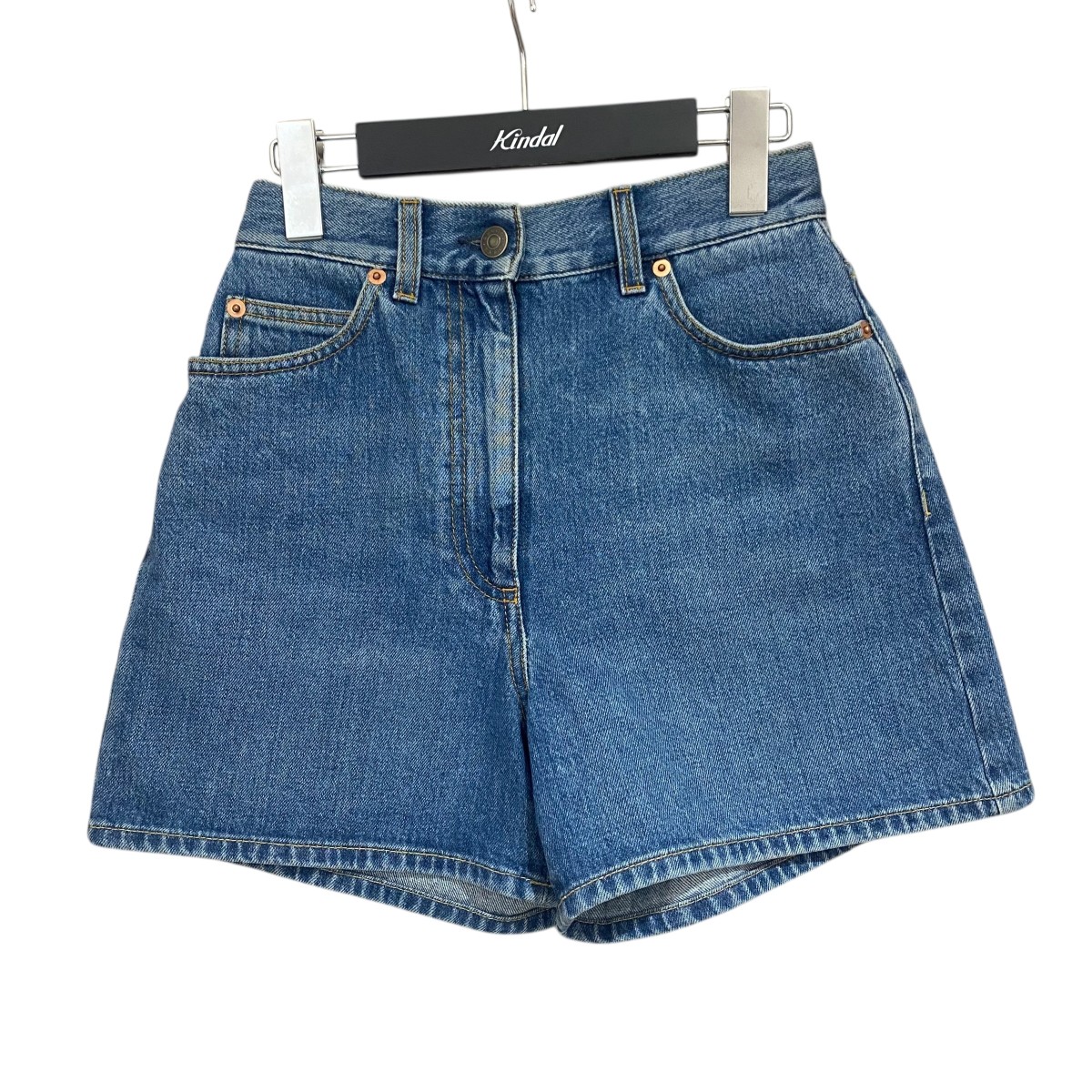 【中古】GUCCI ホーズビットデニムショーツ 681287 インディゴ 大きさ：W23 【230126】（グッチ）