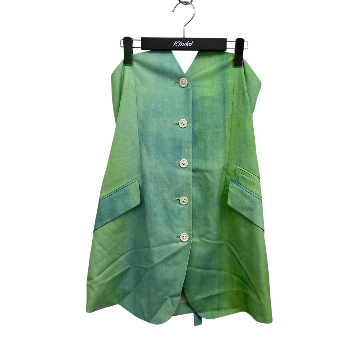 【中古】IHNN SS TAILORED VEST テーラードベスト 緑であること 大きさ：36 【240126】（はたご屋）