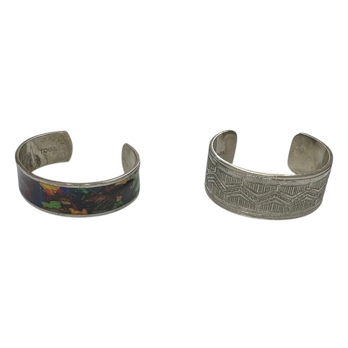 【中古】 TOGA ARCHIVES　 Metal bangle set marble メタルバングルセットマーブル シルバー×マルチカラー 【240126】（トーガアーカイブス）
