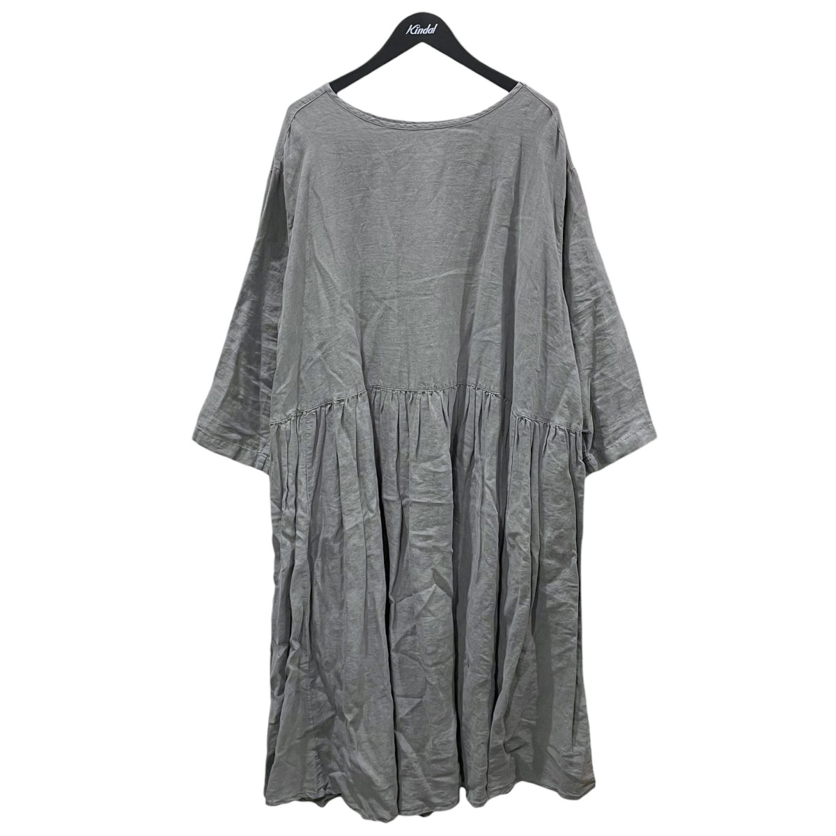 【中古】 nest Robe 22SS 天然染め 切り替えギャザーワンピース 01221-1162 グレー サイズ：フリーサイズ 【価格見直し】 7,709円