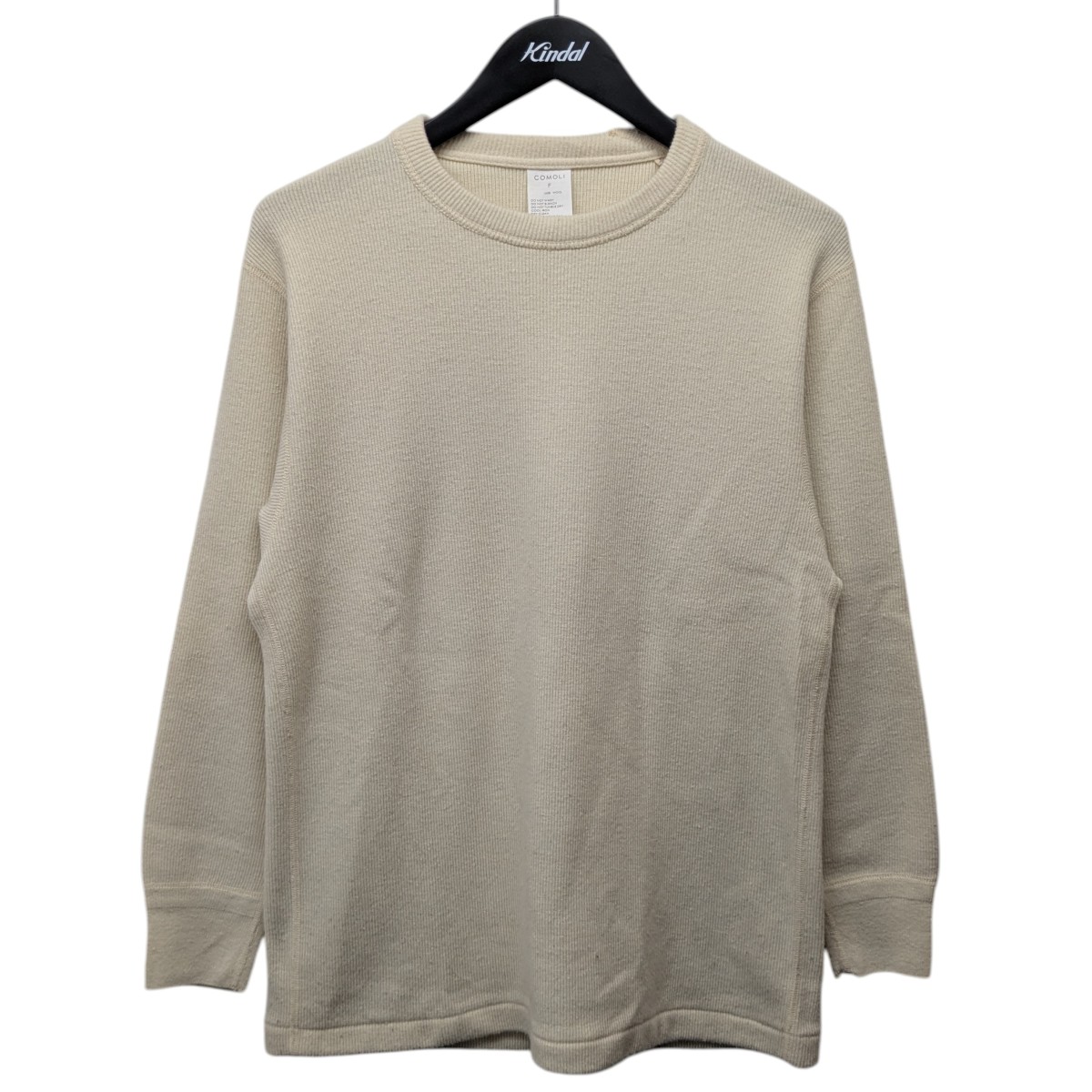 【中古】COMOLI ウールサープラス 長袖 クルーネック ニット エクリュ サイズ：Free 【240126】（コモリ）
