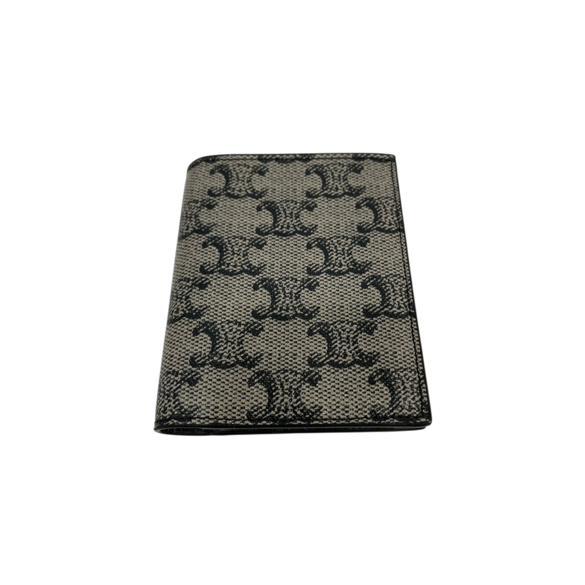 【中古】CELINE トリオンフキャンバス 総柄 2つ折り金入れ 10E492GC4 薄墨色 【250126】（セリーヌ）