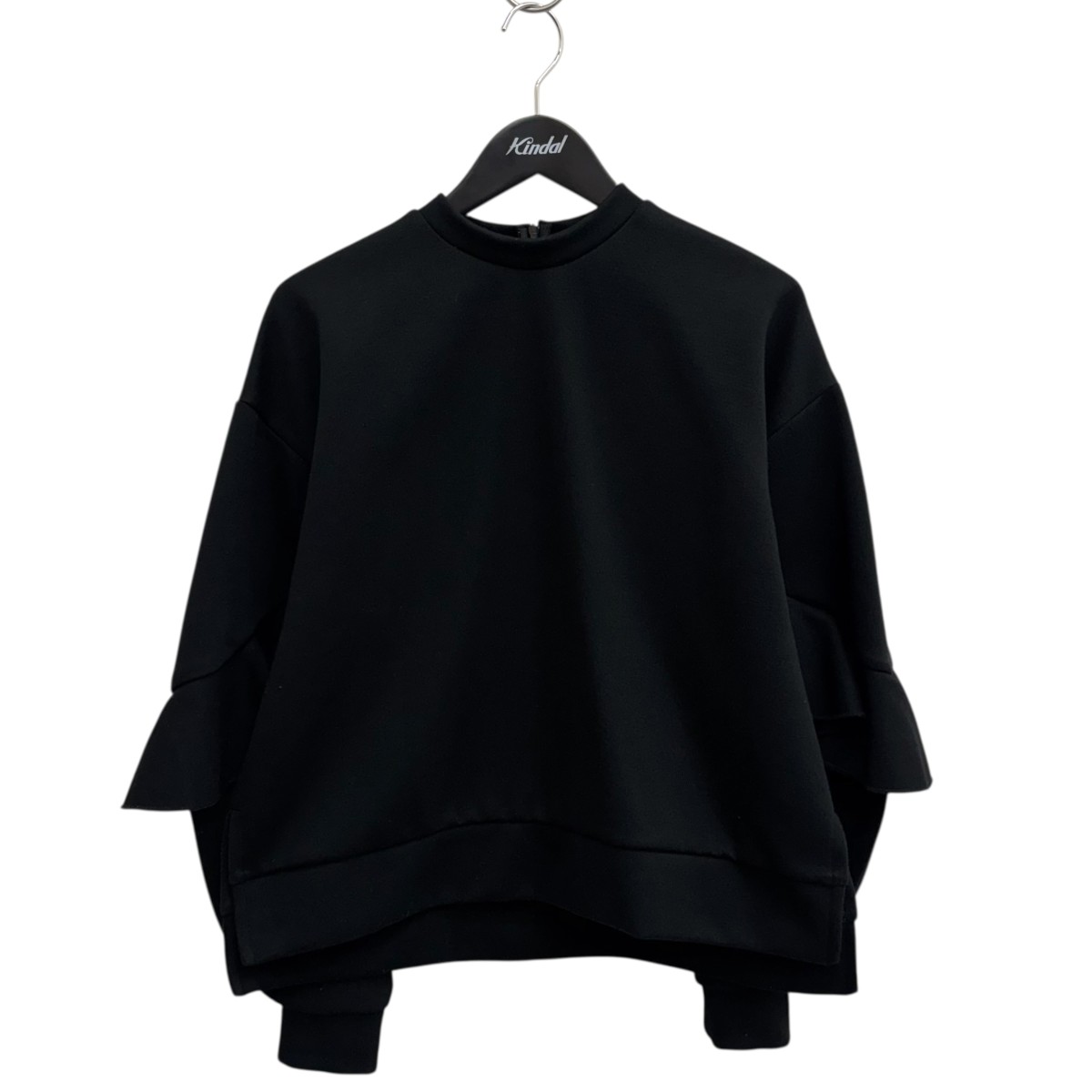 【中古】 ENFOLD　 24AW RAFFLE-SLEEVES PULLOVER トレーナー 300HA480-0151 ブラック サイズ：38 【250126】（エンフォルド）