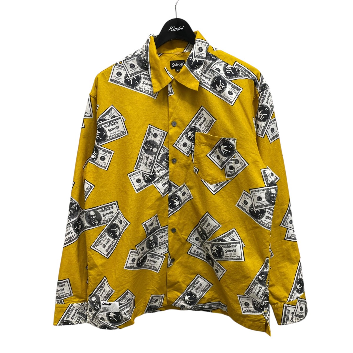 【中古】 Schott　 LS FLANNEL SHIRT ドル シャツ 782-3220004 オレンジ サイズ：L 【250126】（ショット）