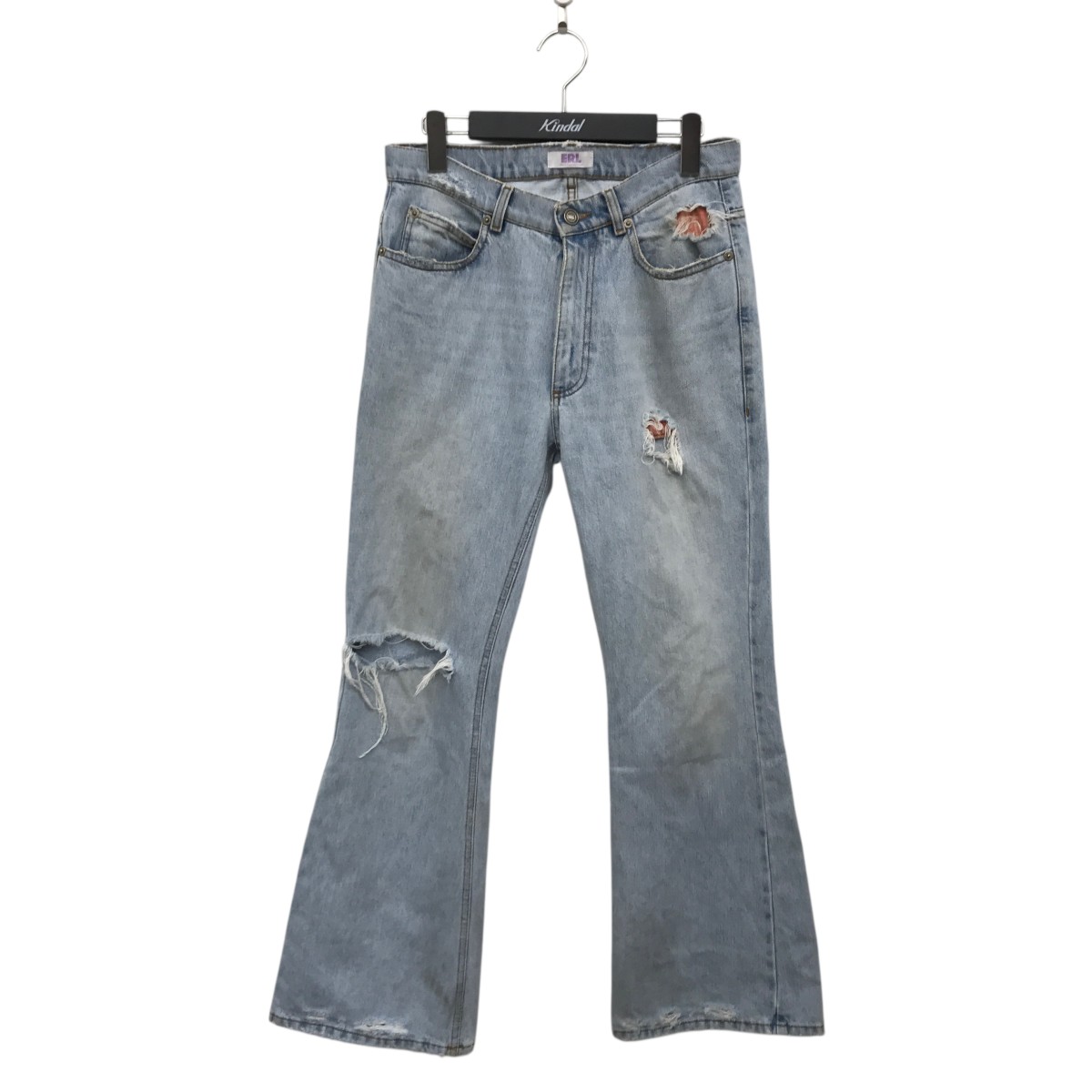 【中古】ERL23SS ダメージデニムパンツ インディゴ サイズ:S【価格見直し】|ブランド古着のカインドオル