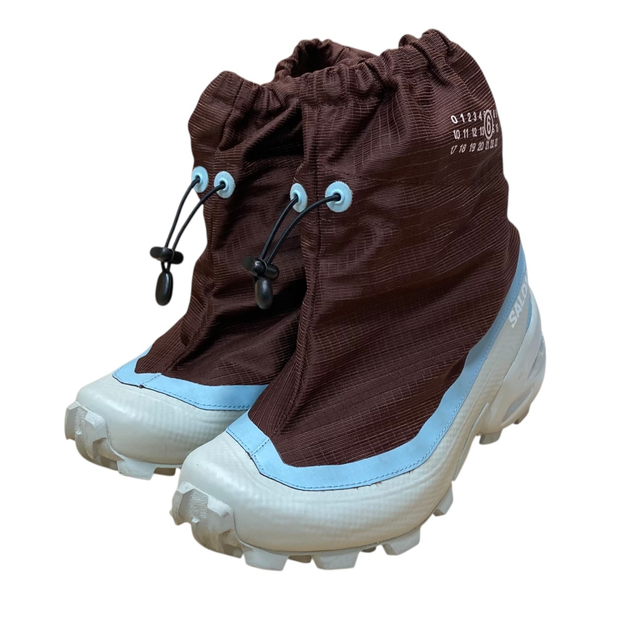 【中古】<br>MM6 Maison Margiela×SALOMON<br>ハイカットスニーカー 474066 ブラウン×ブルー サイズ：25<br>【価格見直し】