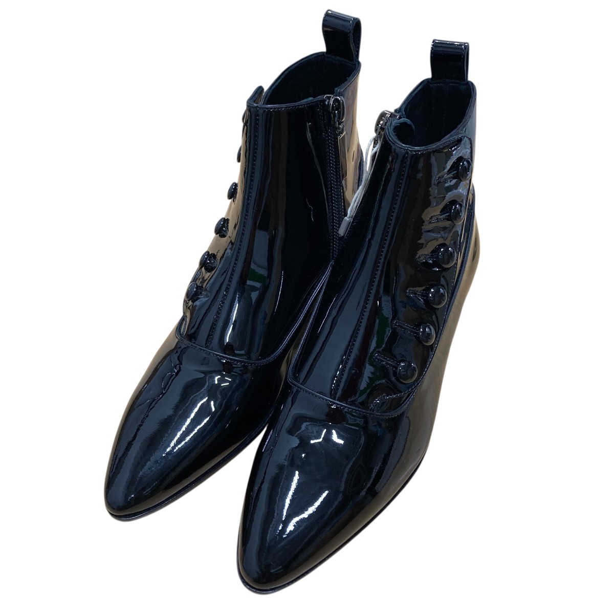 【中古】\u003cBR\u003eSaint Laurent Paris\u003cBR\u003eサイドジップエナメルブーツ 黒いこと 大きさ：34\u003cBR\u003e【通貨価値思いなおす】