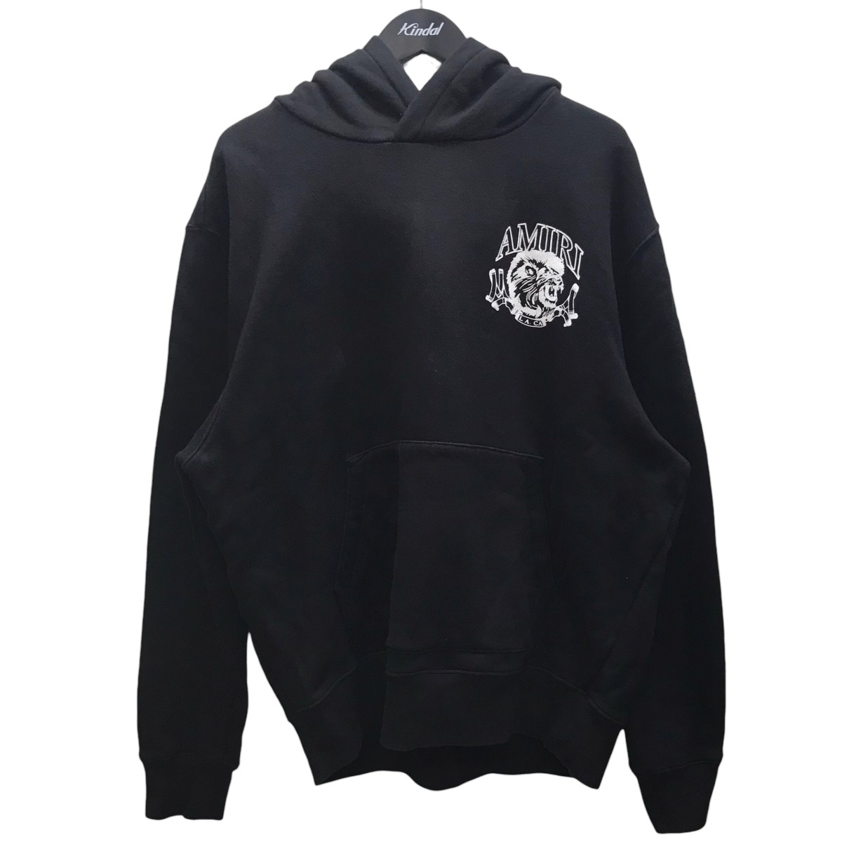 【中古】AMIRI24AW Lion Outline Pullover Hoodie ライオンアウトライン フーディー ブラック サイズ:XL【価格見直し】|ブランド古着のカインドオル