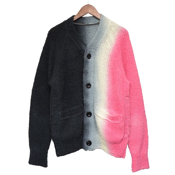 【中古】sacai2023AW　Tie Dye Knit Cardigan　タイダイグラデーションニットカーディガン　23-03167M ブラック&times;グレー&times;ホワイト&times;ピンク サイズ：1【価格見直し】｜ブランド古着のカインドオル