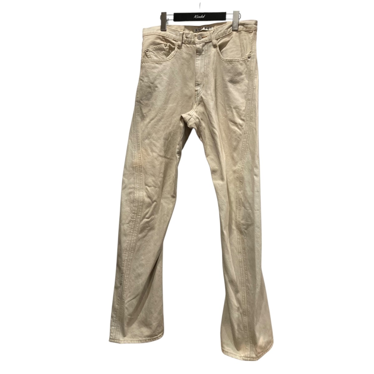 【中古】 NVRFRGT　 3D TWIST JEANS ツイストデニムパンツ NF232P05B アイボリー サイズ：2 【260126】（ネバーフォーゲット）