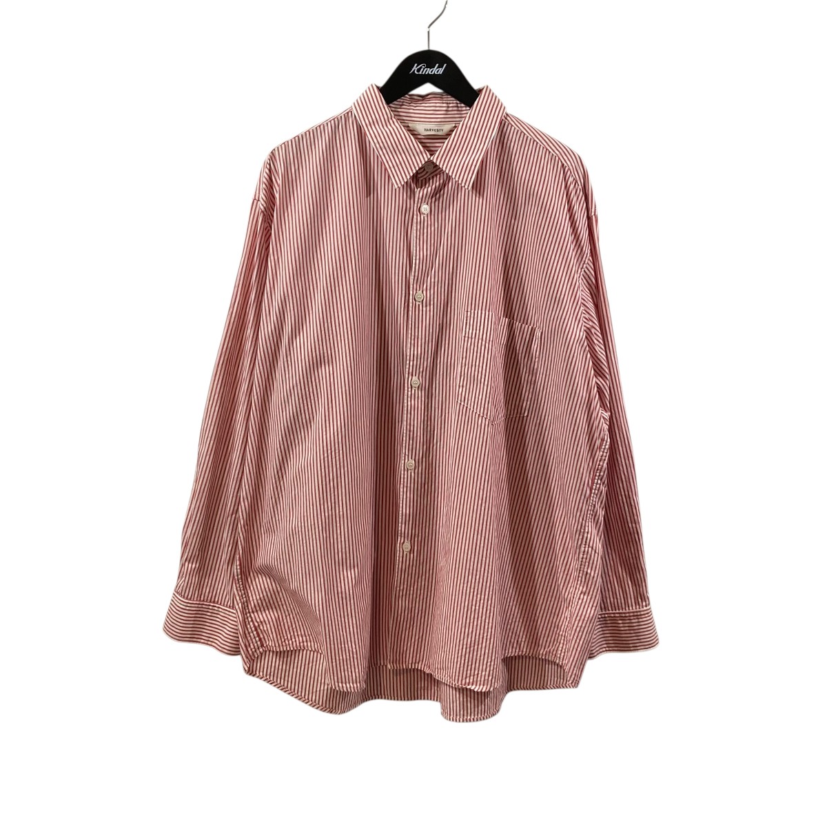 【中古】\u003cBR\u003eHARVESTY\u003cBR\u003eREGULAR SHIRTS STRIPES 縞模様プルオーバー A32110-2 赤いこと×白いこと 大きさ：5\u003cBR\u003e【通貨価値思いなおす】