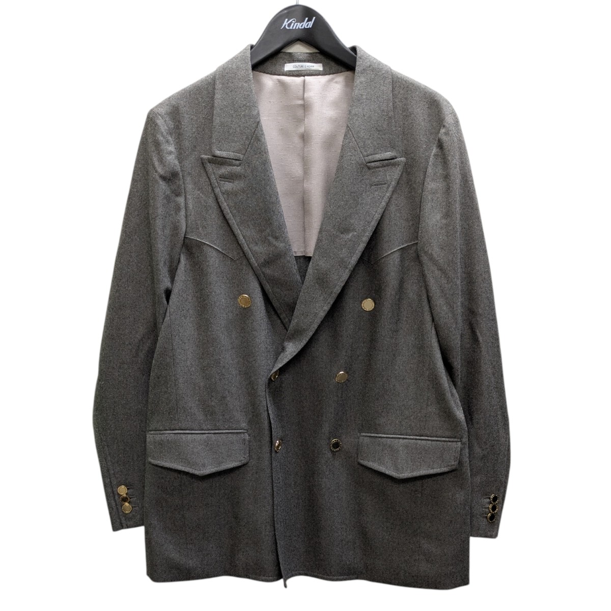 【中古】 COUTURE D’ADAM　 25AW ダブルジャケット グレー サイズ：40 【270126】（クチュールドアダム）