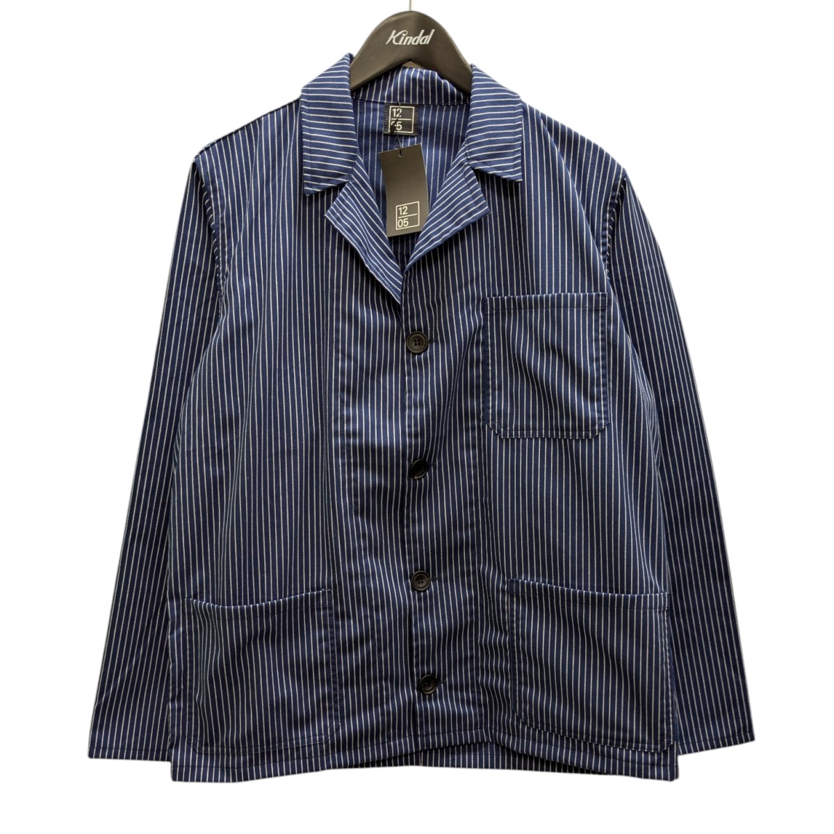 【中古】 MIL WORK ストライプシャツ ブルー サイズ:XL 【270126】(ミルワーク)