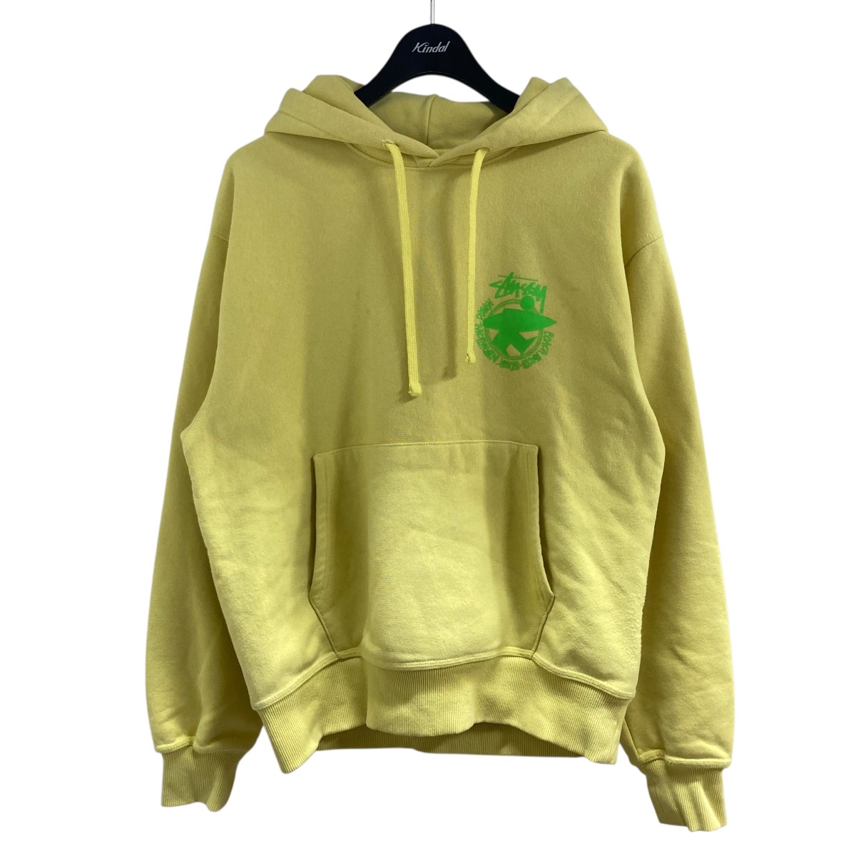 【中古】stussy Beach Rootsティーシャツパーカー 黄色×ライトグリーン 大きさ：S 【270126】（ステューシー）