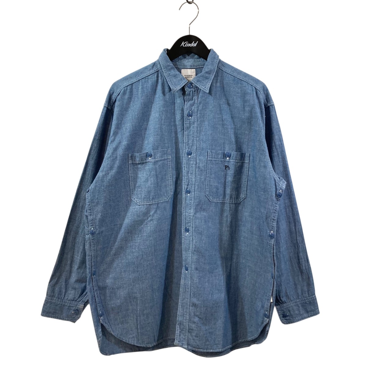 【中古】\u003cBR\u003eBAMBOO SHOOTS\u003cBR\u003e長袖プルオーバー 天の原青色 大きさ：L\u003cBR\u003e【通貨価値思いなおす】