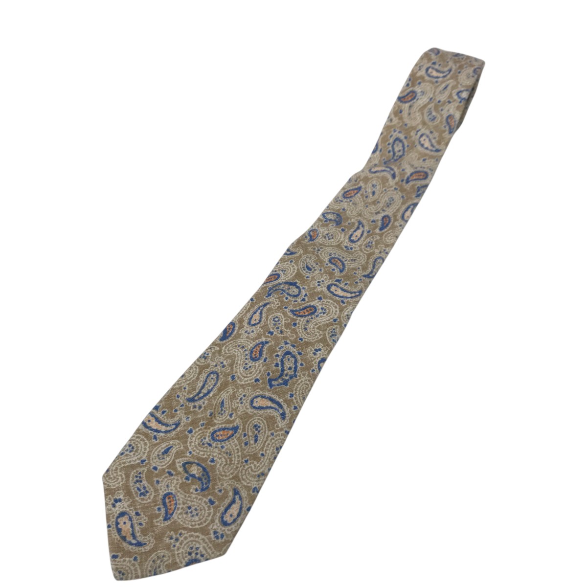 【中古】 Kiton ネクタイ ベージュ×ブルー 【280126】(キートン)