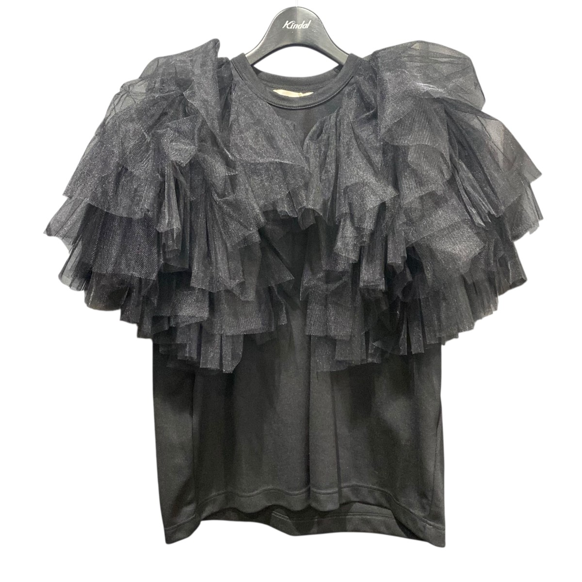 【中古】\u003cBR\u003eCOMME des GARCONS\u003cBR\u003e22SS ビッグ色つや チュールカットソー GI-T011 黒いこと 大きさ：S\u003cBR\u003e【必要経費思いかえす】