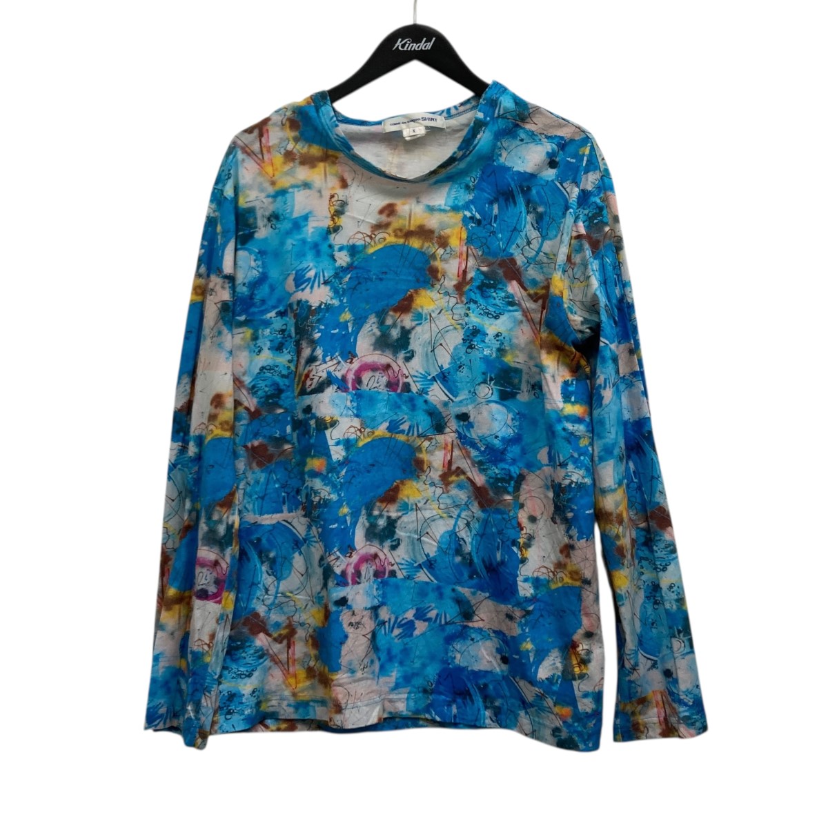 【中古】 COMME des GARCONS SHIRT　 FUTURA2000 デザインカットソー ブルー×マルチカラー サイズ：X 【280126】（コムデギャルソンシャツ）