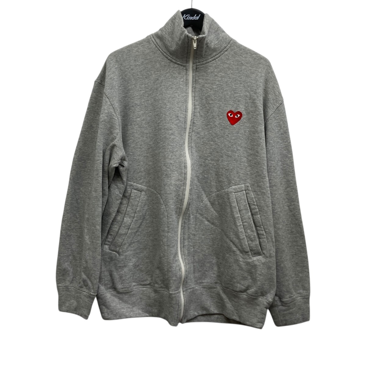 【中古】 PLAY COMME des GARCONS　 ジップアップスウェット グレー サイズ：XXL 【280126】（プレイコムデギャルソン）