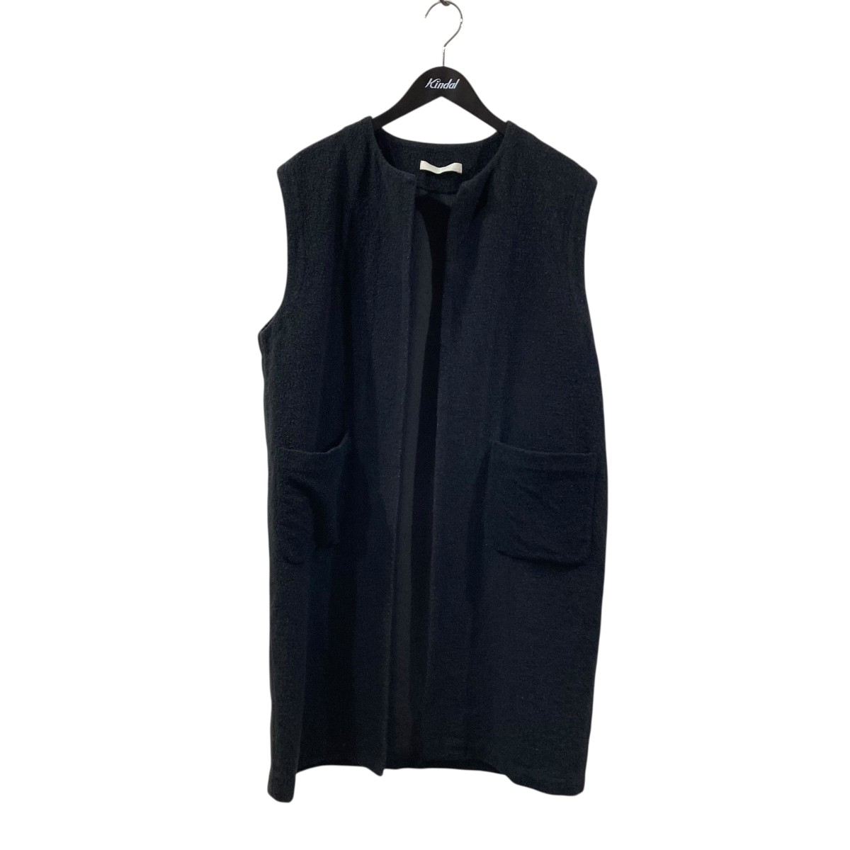 【中古】 evam eva wool boucle long vest ロングベスト E253T111 ネイビー サイズ：2 【価格見直し】