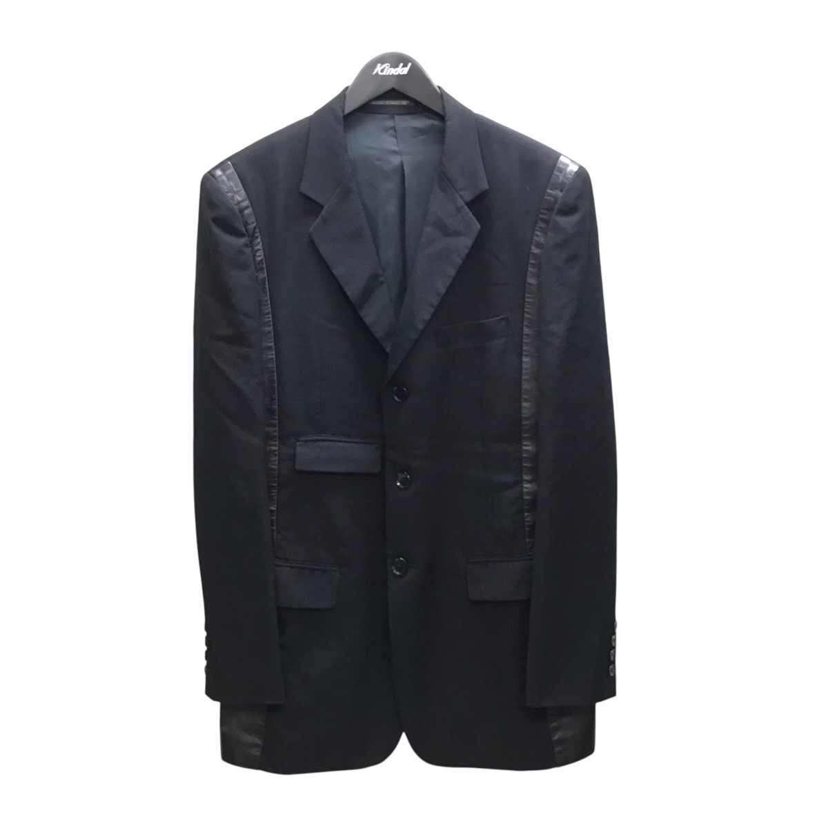 【中古】 Yohji Yamamoto pour homme 09SS BORN TO KILL レザー切替テーラードジャケット ブラック サイズ:4 【290126】(ヨウジヤマモトプールオム)