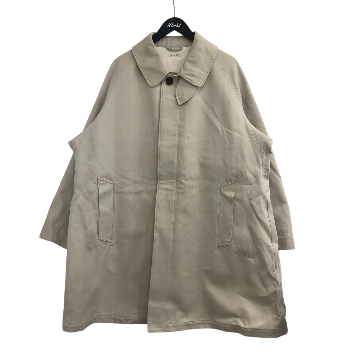 【中古】<br>HEUGN<br>「Albert」 コットンダブルクロスバルカラーコート COAT 025 ベージュ サイズ：2<br>【価格見直し】