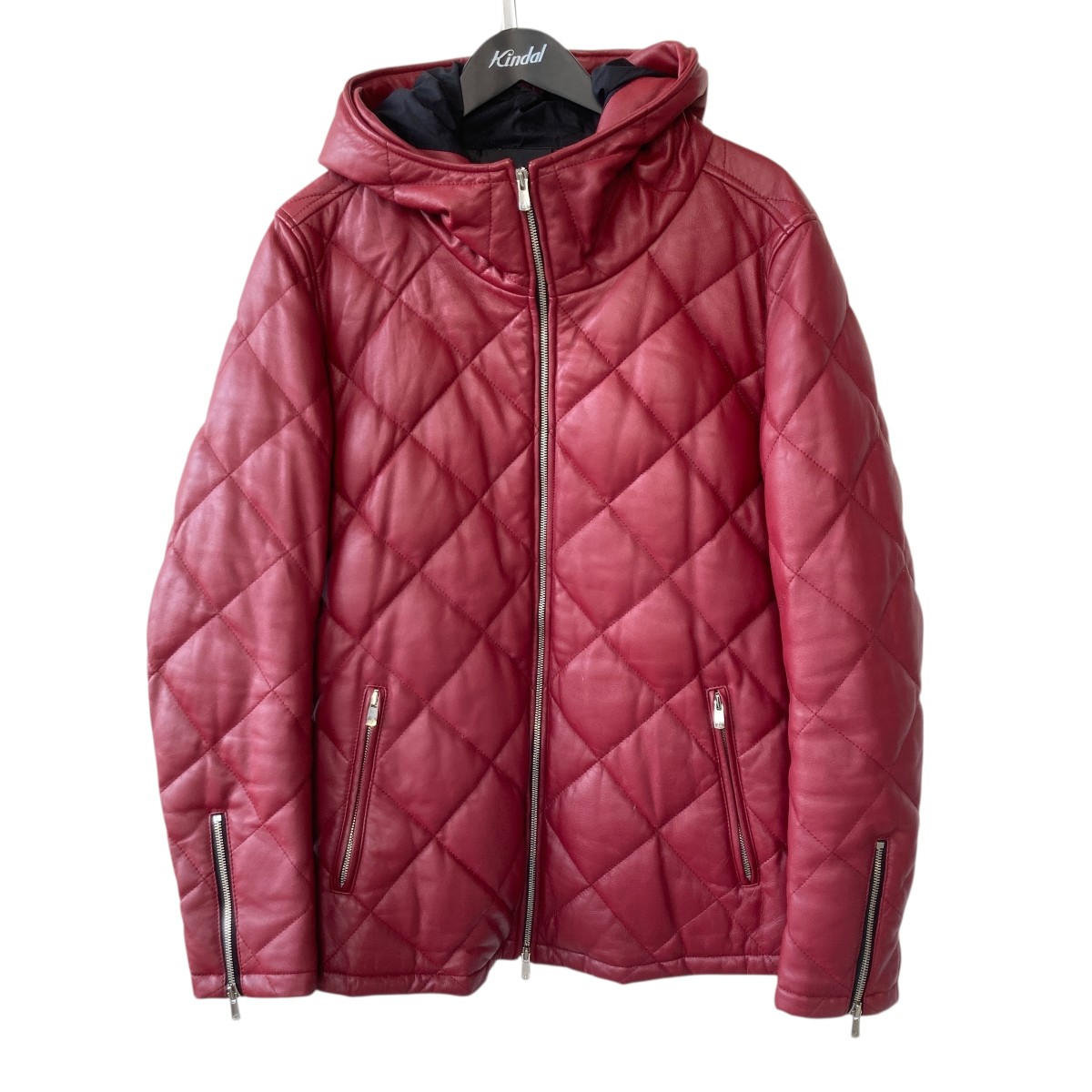 【中古】 NO ID．　 キルティングダウン フーデッド ジャケット 443030-702L レッド サイズ：3 【070326】（ノーアイディー）