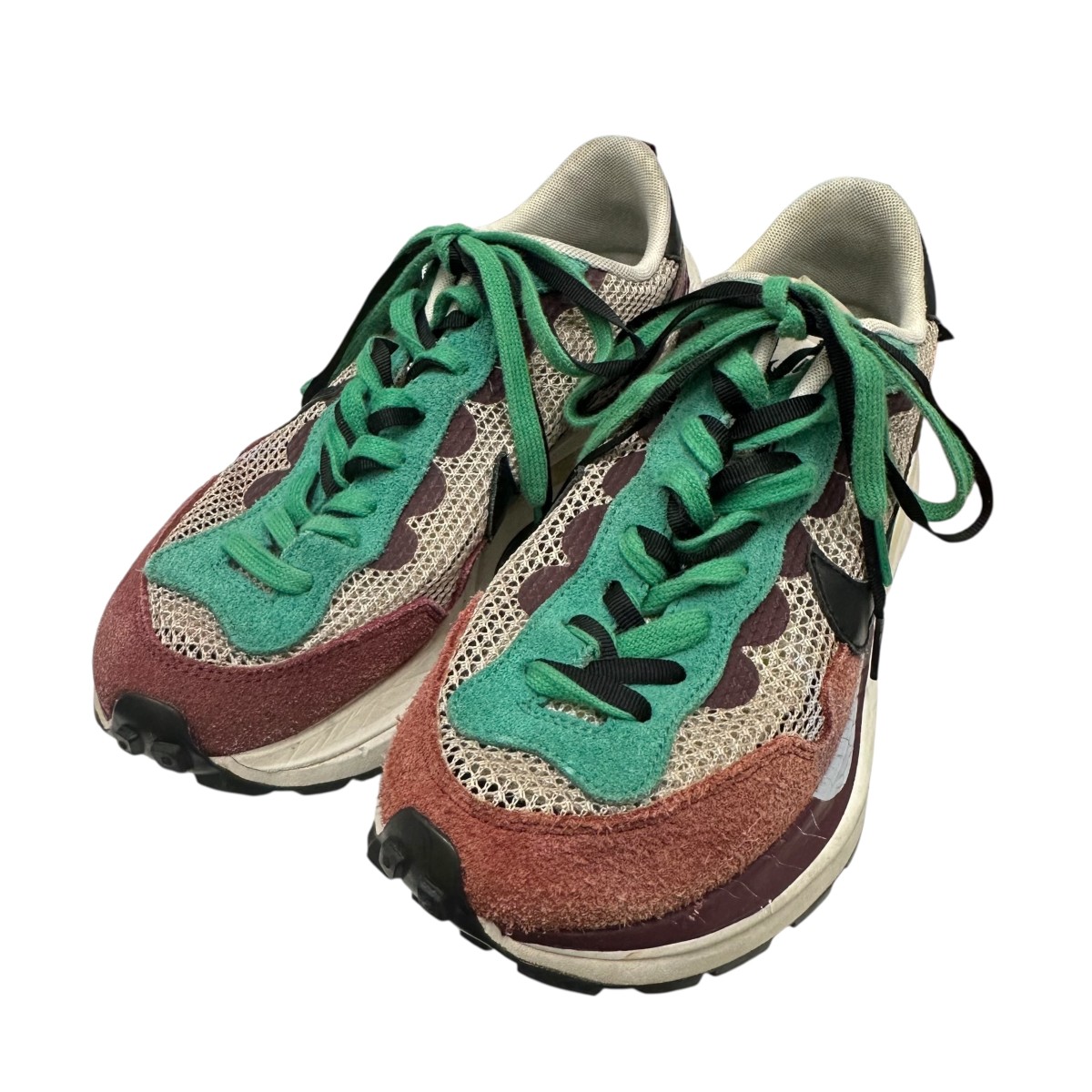 【中古】 NIKE×sacai　 Vapor Waffle スニーカー DD3035-200 ボルドー×グリーン サイズ：27.5cm 【300126】（ナイキ×サカイ）